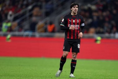 Sandro Tonali of Ac Milan during the Coppa Italia match beetween Ac Milan and Torino Fc at Stadio Giuseppe Meazza on January 11, 2023 in Milano, Italy .