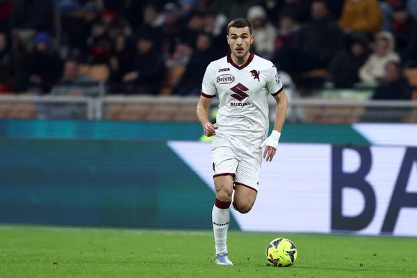 stock image Alessandro Buongiorno of Torino Fc during the Coppa Italia match beetween Ac Milan and Torino Fc at Stadio Giuseppe Meazza on January 11, 2023 in Milano, Italy .