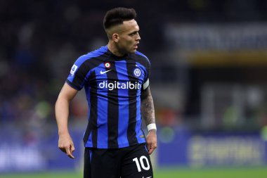 Milano, Italy. 5 February 2023 . Lautaro Martinez of Fc Internazionale during the Serie A football match between Fc Internazionale and Ac Milan. clipart