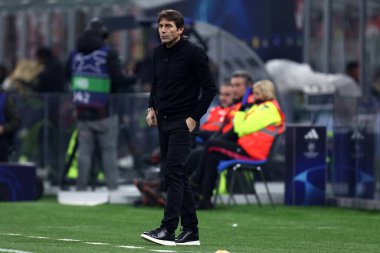 Antonio Conte, head coach of Tottenham Hotspur Fc during the UEFA Champions League round of 16 first leg match between AC Milan and Tottenham Hotspur Fc at Giuseppe Meazza Stadium on February 14, 2023 in Milan, Italy.