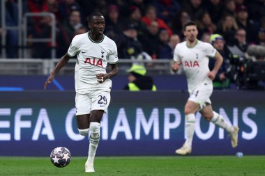 Pape Matar Sarr of Tottenham Hotspur Fc during the UEFA Champions League round of 16 first leg match between AC Milan and Tottenham Hotspur Fc at Giuseppe Meazza Stadium on February 14, 2023 in Milan, Italy.