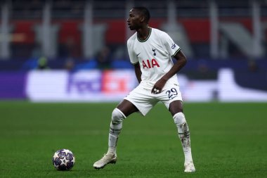 Pape Matar Sarr of Tottenham Hotspur Fc during the UEFA Champions League round of 16 first leg match between AC Milan and Tottenham Hotspur Fc at Giuseppe Meazza Stadium on February 14, 2023 in Milan, Italy.