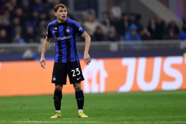 Nicolo Barella of Fc Internazionale during the Uefa Champions League round of 16 first leg match between Fc Internazionale and Fc Porto on February 22, 2023 in Milano Italy .