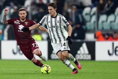 Nicolo Fagioli of Juventus Fc during the Serie A match beetween Juventus Fc and Torino Fc at Allianz Stadium on February 28, 2023 in Turin, Italy . clipart