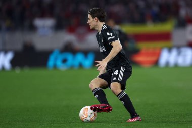 Juventus Fc takımından Nicolo Fagioli, 16 Mart 2023 'te Almanya' nın Freiburg kentinde oynanan Uefa Avrupa Ligi Beetween Sc Freiburg ve Juventus Fc maçında .