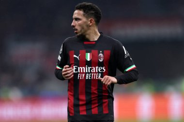 Ismael Bennacer of Ac Milan during the UEFA Champions League quarter-final first leg match between AC Milan and Ssc Napoli on April 12, 2023 in Milan, Italy. clipart
