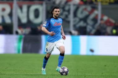 Ssc Napoli takımından Mario Rui UEFA Şampiyonlar Ligi çeyrek final maçında AC Milan ile Ssc Napoli arasında 12 Nisan 2023 tarihinde İtalya 'nın Milano kentinde oynanan karşılaşmada.