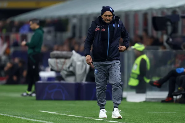 Luciano Spalletti Główny Trener Ssc Napoli Podczas Ćwierćfinałowego Meczu Ligi — Zdjęcie stockowe