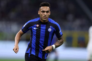 Fc Internazionale takımından Lautaro Martinez, Fc Internazionale ve Atalanta Bc arasında 27 Mayıs 2023 'te Milano' da oynanan maçta .