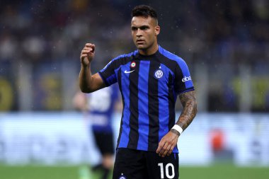 Fc Internazionale takımından Lautaro Martinez, Fc Internazionale ve Atalanta Bc arasında 27 Mayıs 2023 'te Milano' da oynanan maçta .