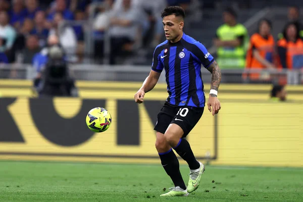 Fc Internazionale takımından Lautaro Martinez, Fc Internazionale ve Atalanta Bc arasında 27 Mayıs 2023 'te Milano' da oynanan maçta .