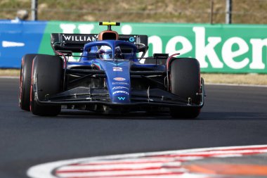 Logan Sargeant of Williams Racing on track during the F1 Grand Prix of Hungary on July 23, 2023 Mogyorod, Hungary. clipart