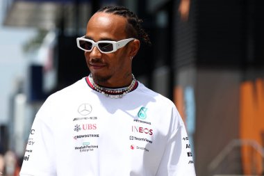 23 Temmuz 2023 'te Macaristan F1 Grand Prix' sinde Mercedes AMG Petronas F1 Takımı 'ndan Lewis Hamilton, Macaristan.