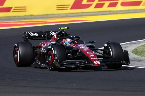 stock image Guanyu Zhou of Alfa Romeo F1 Team on track during the F1 Grand Prix of Hungary on July 23, 2023 Mogyorod, Hungary.