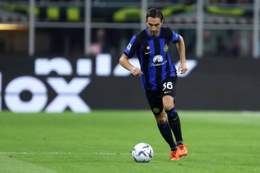 Milano, İtalya. 19 Agusut 2023 . Fc Internazionale ile Ac Monza arasındaki Serie A futbol maçı sırasında Fc Internazionale 'den Matteo Darmian.