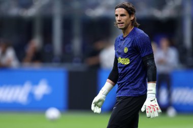 Milano, İtalya. 19 Agusut 2023 . Fc Internazionale 'den Yann Sommer, Fc Internazionale ve Ac Monza arasında oynanan Serie A futbol maçı sırasında.