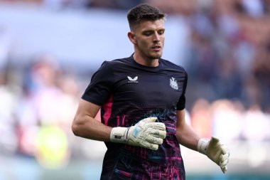 Milano, Itayl. 19 Eylül 2023. Uefa Şampiyonlar Ligi maçında Newcastle United Fc 'ten Nick Pope, Ac Milan ve Newcastle United Fc arasında.