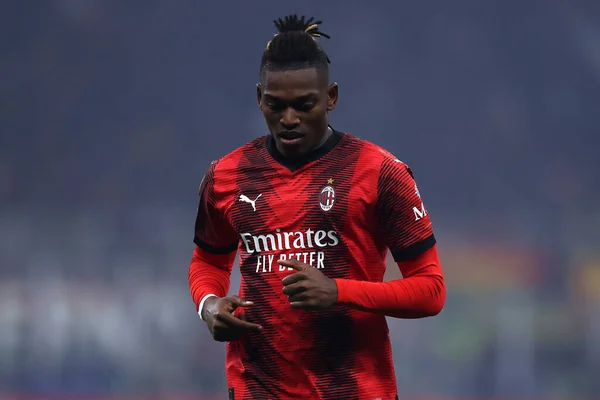 Ac Milan 'dan Rafael Leao Uefa Şampiyonlar Ligi karşılaşmasında Ac Milan ve Paris Saint-Germain arasında.