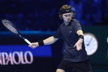 Torino 'da düzenlenen Nitto ATP Dünya Turu Finalleri sırasında Rusya' dan Andrey Rublev, Kasım 2023 tarihinden itibaren 12-29 Kasım tarihleri arasında.