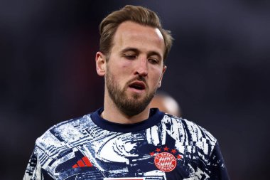 Münih (Almanya) - 5 Mart 2024 - Uefa Şampiyonlar Ligi ikinci turunda FC Bayern Münih 'ten Harry Kane ve Ss Lazio.