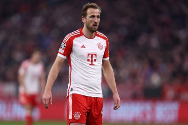 Münih (Almanya) - 5 Mart 2024 - Uefa Şampiyonlar Ligi ikinci turunda FC Bayern Münih 'ten Harry Kane ve Ss Lazio.