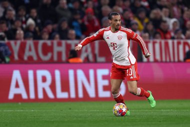 Münih (Almanya) - 5 Mart 2024 - Uefa Şampiyonlar Ligi 'nde FC Bayern Münih takımından Leroy Sane, FC Bayern Münih ve Ss Lazio arasında oynanan 16 maçın ikinci raundunda.