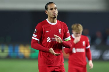 Bergamo, Italy. 18/04/2023 - Virgil van Dijk of Liverpool Fc during the Uefa Europa League  match  beetween Atalanta Bc and Liverpool Fc . clipart