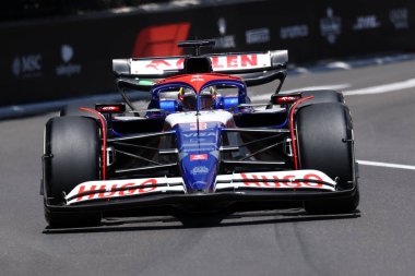 Monako - 26 Mayıs 2024 - Monako Formula 1 Grand Prix 'sinde Yarış Boğaları' ndan Daniel Ricciardo - 