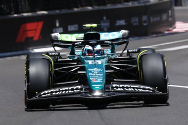Monako - 26 Mayıs 2024 - Monako Formula 1 Grand Prix sırasında Aston Martin 'den Fernando Alonso - 