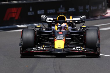 Monako - 26 Mayıs 2024 - Monako Formula 1 Grand Prix 'si sırasında Red Bull Racing' den Max Verstappen - 
