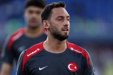 Bolonya, İtalya. 4 Haziran 2024 - İtalya-Türkiye Dostluk Karşılaşması - Türkiye 'den Hakan Calhanoğlu .