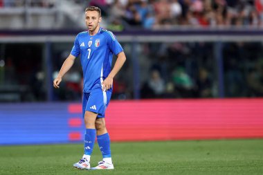 Bolonya, İtalya. 4 Haziran 2024 - İtalya-Türkiye Dostluk Karşılaşması - İtalyan Davide Frattesi .