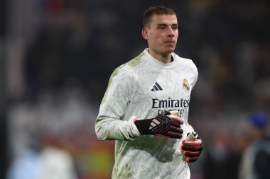 Bergamo (İtalya). 10 / 12 / 2024 - Uefa Şampiyonlar Ligi - Atalanta Bc-Real Madrid Cf - Andrij Lunin - Real Madrid Cf