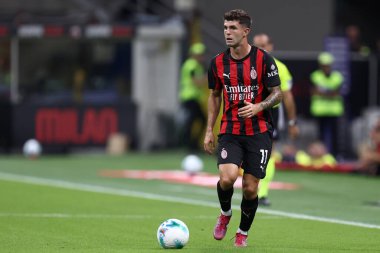 Ac Milan 'dan Christian Pulisiç, 17 Ağustos 2025 tarihinde İtalya' nın Milano kentinde oynanan 32 maçlık Coppa Italia Roundu 'nda Ac Milan ve Ssc Bari arasında oynanan Stadyum Giuseppe Meazza' da maç yapıyor. .