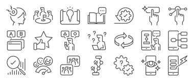 UX User experience icon set. It included contexts such as web, experiences, app, personas, properties, and more. Editable Vector Stroke. clipart