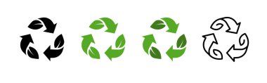 Sembol Varyasyonları Geri Dönüşüm Tasarım Vektörü İllüstrasyonu