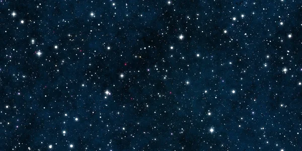 Realistická Modrá Mlhovina Hvězdy Noční Obloze Extra Široká Bezešvá Obkladová — Stock fotografie