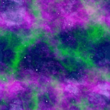 Parlayan derin uzay galaksisi yıldızları. Kusursuz arkaplan dokusu. Açık mavi yıldızlar arası gaz, yüksek çözünürlük