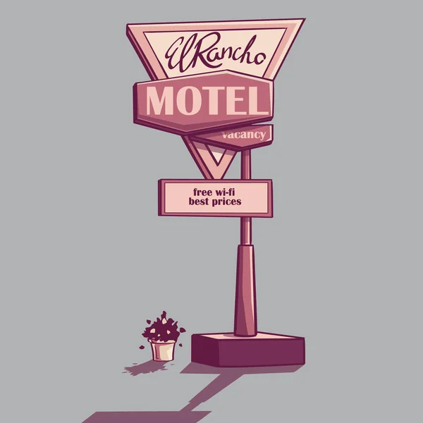 Illustration Vectorielle Fond Signe Motel Dans Une Couleur Rose Pour — Image vectorielle