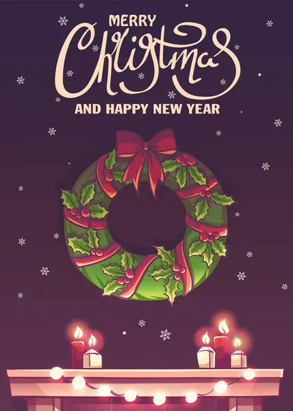 Hand Drawn 100 Vector Image Vertical Holiday Greeting Card Christmas Stock Illustration