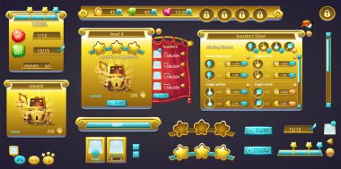 Elle çizilmiş 100 vektör resmi. Dijital çizim. Parlak menü düğmeleri ve simgeli grafik uygulama ekranları, arayüz ögeleri