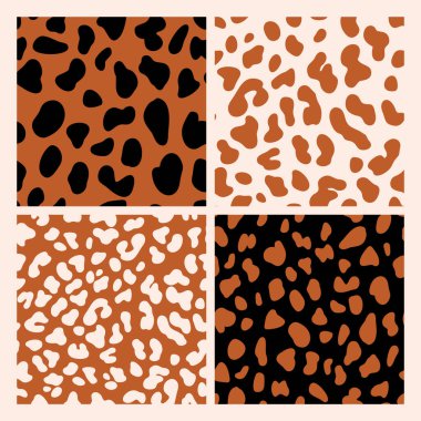 Dalmaçyalı el yapımı kusursuz desenler ayarlandı. Leopar hayvan derisi yüzülmüş sonsuz bir geçmişi var. Şekillendirilmiş organik grunge dokusu.