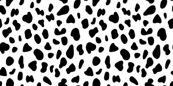 Dalmatiens Handmålade Sömlösa Mönster Leopard Djur Skinspotted Ändlös Bakgrund Stiliserad — Stock vektor