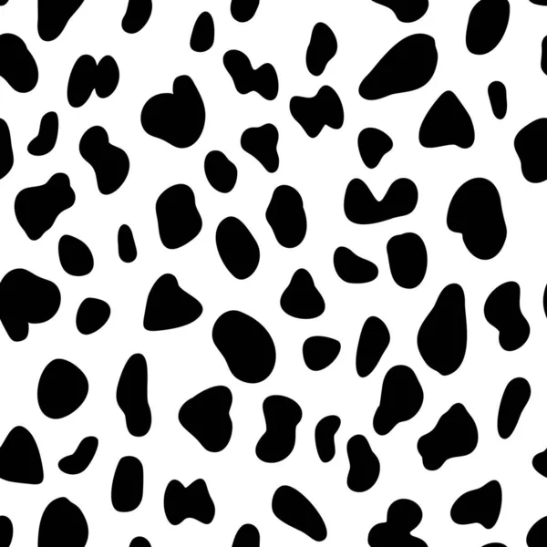 Dalmatian Hand Painted Seamless Pattern Leopard Animal Skinspotted Endless Background — Stock Vector