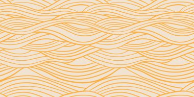 Kusursuz Makarna vektör deseni. İtalyan spagetti elle boyanmış arka plan. Karikatür karikatürü, soyut sarı gıda süsü. Ramen, makarna, makarna.