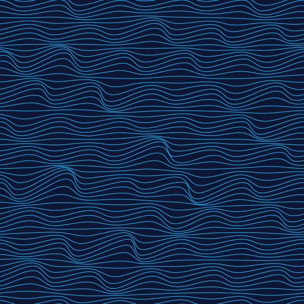 Metaverse Seamless Vector Pattern Wavy Lines Endless Futuristic Abstract Background — Stockvektor