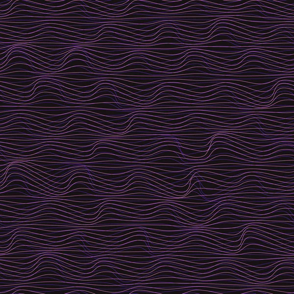 Metaverse Seamless Vector Pattern Wavy Lines Endless Futuristic Abstract Background — Vector de stock