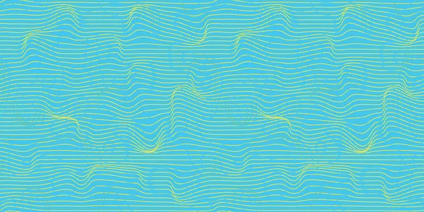 Metaverse Seamless Vector Pattern Wavy Lines Endless Futuristic Abstract Background — Image vectorielle