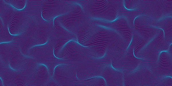 Metaverse Seamless Vector Pattern Wavy Lines Endless Futuristic Abstract Background — Stok Vektör