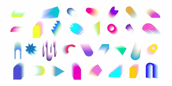 Ensemble Vectoriel Abstrait Formes Fluides Gradient Y2K Éléments Santé Mentale — Image vectorielle